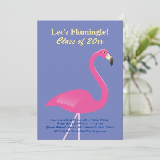 Lasst uns Flamingle spielen! Klasse des Party 2019 Einladung (Stehend Vorderseite)