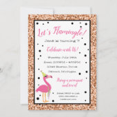 Lasst uns Flamingle spielen! Pink Flamingo Geburts Einladung (Vorderseite)