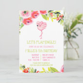 Lasst uns Flamingle spielen! Tropical Flamingo Bir Einladung (Stehend Vorderseite)