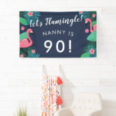 Lasst uns Flamingle spielen! - Tropische Geburtsta Banner (Insitu)