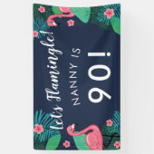 Lasst uns Flamingle spielen! - Tropische Geburtsta Banner (Vertikal)