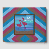 Lasst uns Flamingle Striping Muster hinzufügen Cou Gästebuch (Rückseite)