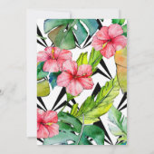 Lasst uns Flamingle Tropical Baby Dusche Einladung (Rückseite)