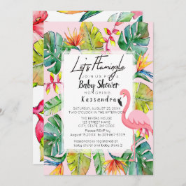Lasst uns Flamingle Tropical Baby Shower Einladung