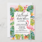 Lasst uns Flamingle Tropical Bridal Dusche einlade Einladung (Vorderseite)