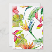 Lasst uns Flamingle Tropical Bridal Dusche einlade Einladung (Rückseite)