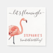 Lasst uns Flamingle | Tropical Flamingo Birthday P Serviette (Vorderseite)