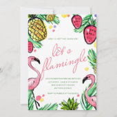 Lasst uns Flamingle Tropical Junggeselinnen-Abschi Einladung (Vorderseite)