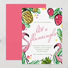 Lasst uns Flamingle Tropical Junggeselinnen-Abschi Einladung