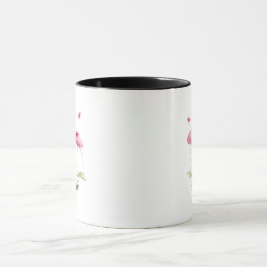 Lasst uns Flamingle Typografie Flamingos, Blume Tasse (Zentrum)