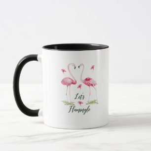 Lasst uns Flamingle Typografie Flamingos, Blume Tasse