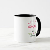 Lasst uns Flamingle Typografie Flamingos, Blume Tasse (VorderseiteRechts)