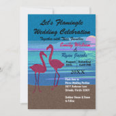 Lasst uns Flamingle Wedding Celebration Beach in D Einladung (Vorderseite)