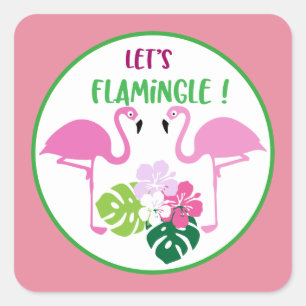 Lasst uns Flamingle words Beach Aufkleber