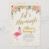 Lasst uns Flamingle zum Geburtstag einladen Einladung (Vorne/Hinten)