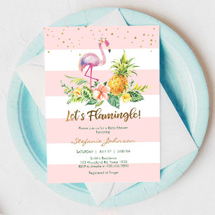 Lasst uns Flamingo-Baby-Party-Einladung Einladung