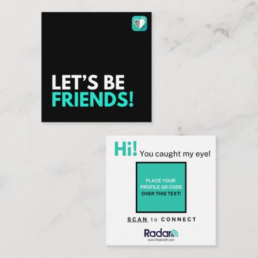Lasst uns Freunde sein Quadratische Visitenkarte (Vorne/Hinten)