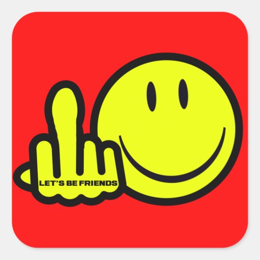 Lasst uns Freunde sein Quadratischer Aufkleber (Vorderseite)