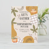 Lasst uns Friendsgiving Potluck Thanksgiving samme Einladung (Stehend Vorderseite)