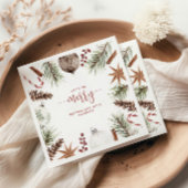 Lasst uns frohe rustikales Weihnachtsfest Brautpar Serviette