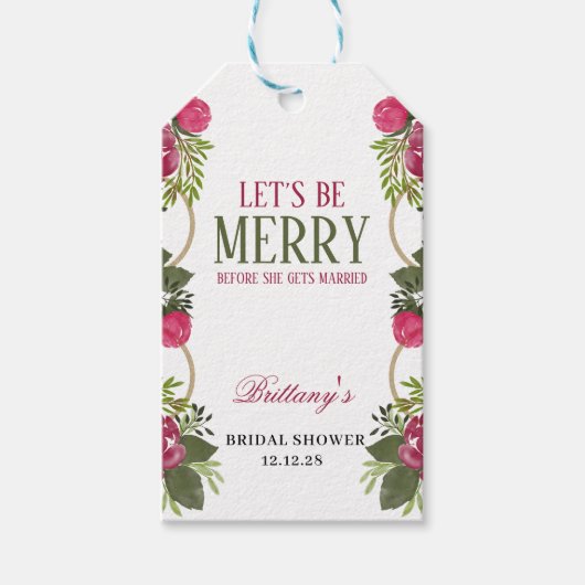 Lasst uns frohe Weihnachts-Brautparty sein Geschenkanhänger (Vorderseite)