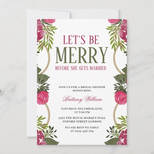 Lasst uns frohe Weihnachts-Bridal-Dusche Einladung (Vorderseite)