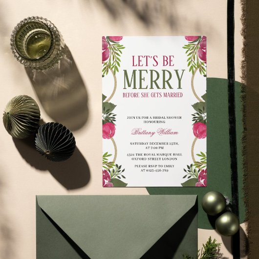 Lasst uns frohe Weihnachts-Bridal-Dusche Einladung