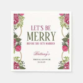 Lasst uns frohe Weihnachts-Bridal-Dusche Einladung Serviette