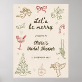 Lasst uns fröhliches Weihnachtsfest-Brautparty sei Poster (Vorne)