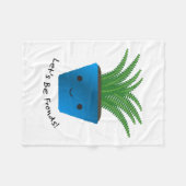 Lasst uns Fronds Niedlich Kawaii Fern sein Fleecedecke (Vorderseite (Horizontal))