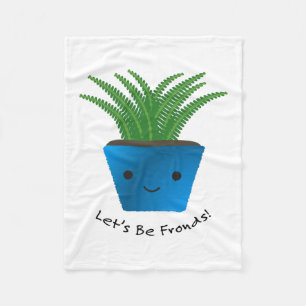 Lasst uns Fronds Niedlich Kawaii Fern sein Fleecedecke