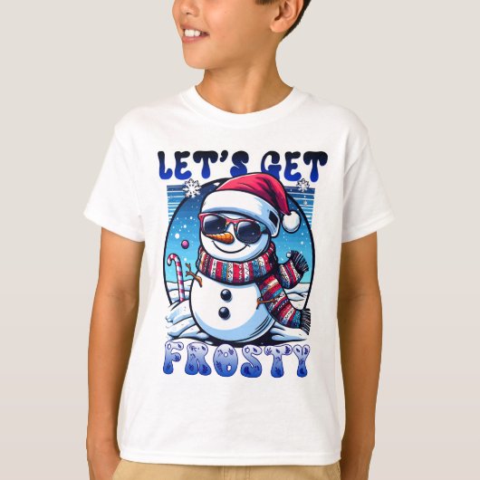 Lasst uns Frostigen Weihnachtsschneemann holen T-Shirt (Vorderseite)