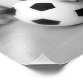 Lasst uns Fußball spielen! English Bulldog Puppy Fotodruck (Ecke)