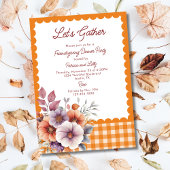 Lasst uns Gather Gingham Friendsgiving-Erntedank Einladung
