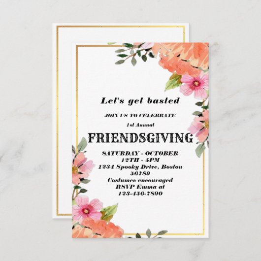 Lasst uns gebastelt werden | Einladung der Freunde (Vorne/Hinten)