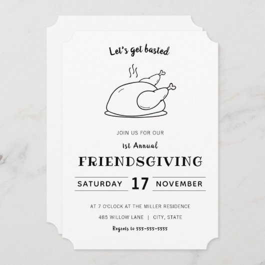 Lasst uns gebastelt werden | Einladung der Freunde (Vorne/Hinten)