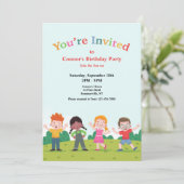Lasst uns Geburtstagsparty-Einladung spielen Einladung (Stehend Vorderseite)