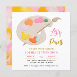 Lasst uns Geburtstagsparty Paint Art Painting feie Einladung