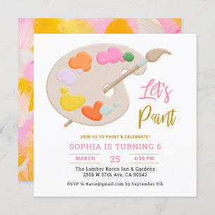 Lasst uns Geburtstagsparty Paint Art Painting feie Einladung