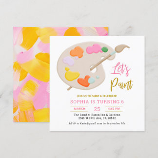 Lasst uns Geburtstagsparty Paint Art Painting feie Einladung