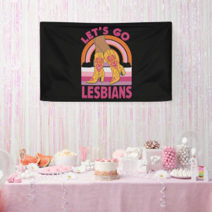 Lasst uns gehen Lesben LGBTQ Stolz Monat Cowgirl Banner