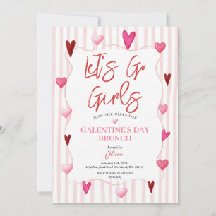 Lasst uns gehen, Mädchen Galentine’s Day Brunch Ei Einladung