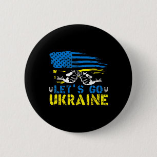 Lasst uns gehen Ukrainische Flagge Amerikanisch Uk Button