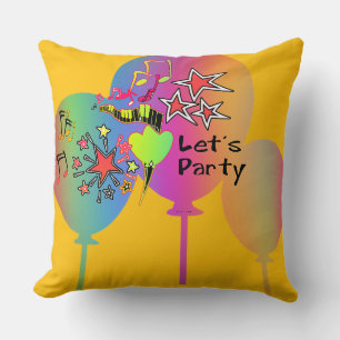 Lasst uns gelbe dekorative Party-Spaß Kissen