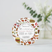 Lasst uns gemeinsam GRILLEN aufnehmen Einladung (Stehend Vorderseite)