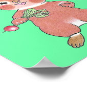 "Lasst uns Gemüse essen" hungriges Kinderzimmer-Po Poster (Ecke)