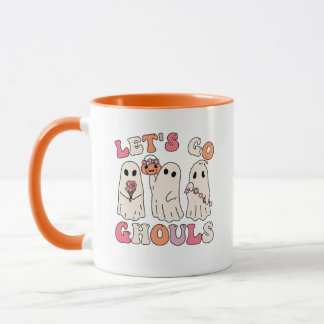 Lasst uns Ghouls Groovy Ghost mit Vintagen Blume g Tasse