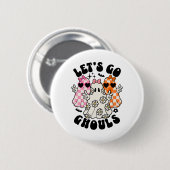 Lasst uns Ghouls Halloween Ghost Flora Spooky Seas Button (Vorne & Hinten)