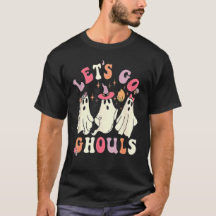 Lasst uns Ghouls Halloween Niedlich Groovy Ghost R T-Shirt