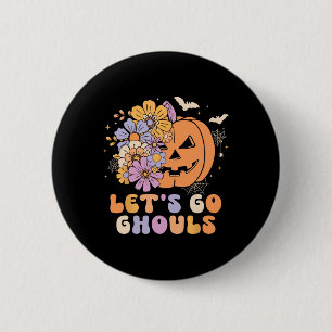 Lasst uns Ghouls Halloween Pumpkin Kostüm Retro Gr Button